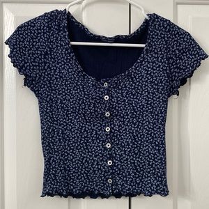 cute flower button up tshirt from brandy melville